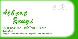 albert renyi business card